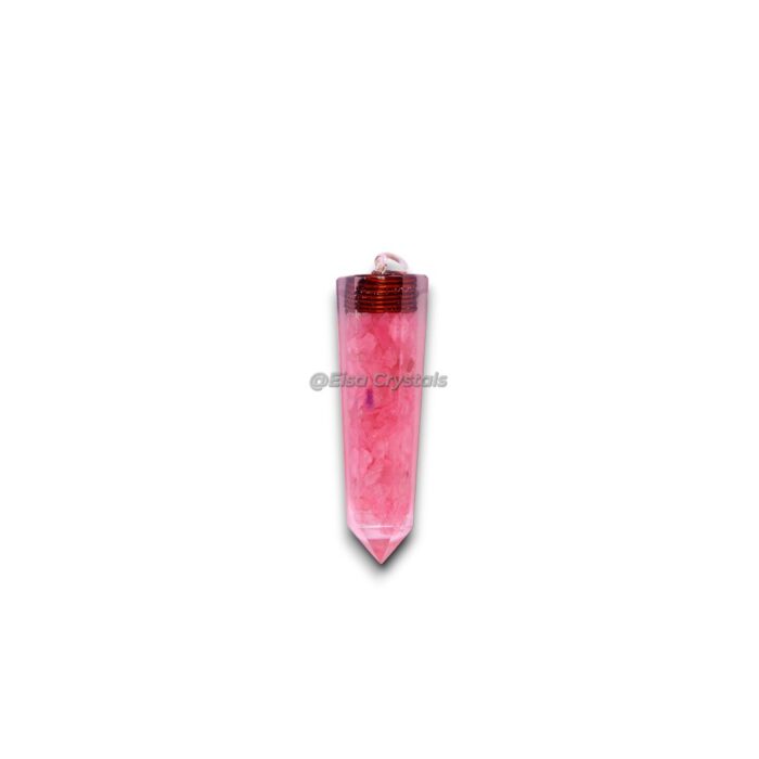 Rose Quartz Orgonite Pendant with Copper Coil