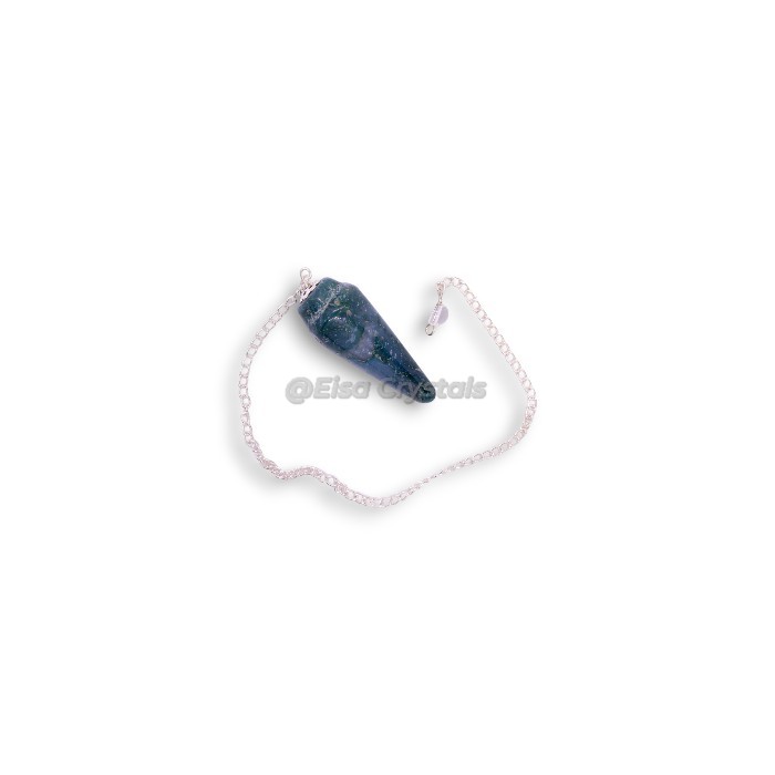 Moss Agate Bullet Crystal Dowsing Pendulums