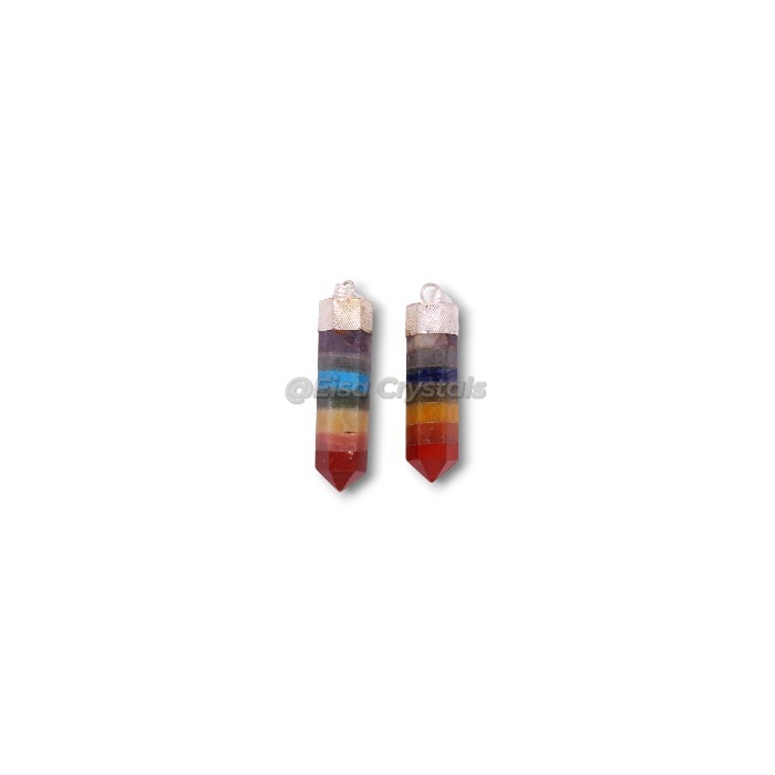 Seven Chakra Bonded Pencil Pendants with Cap