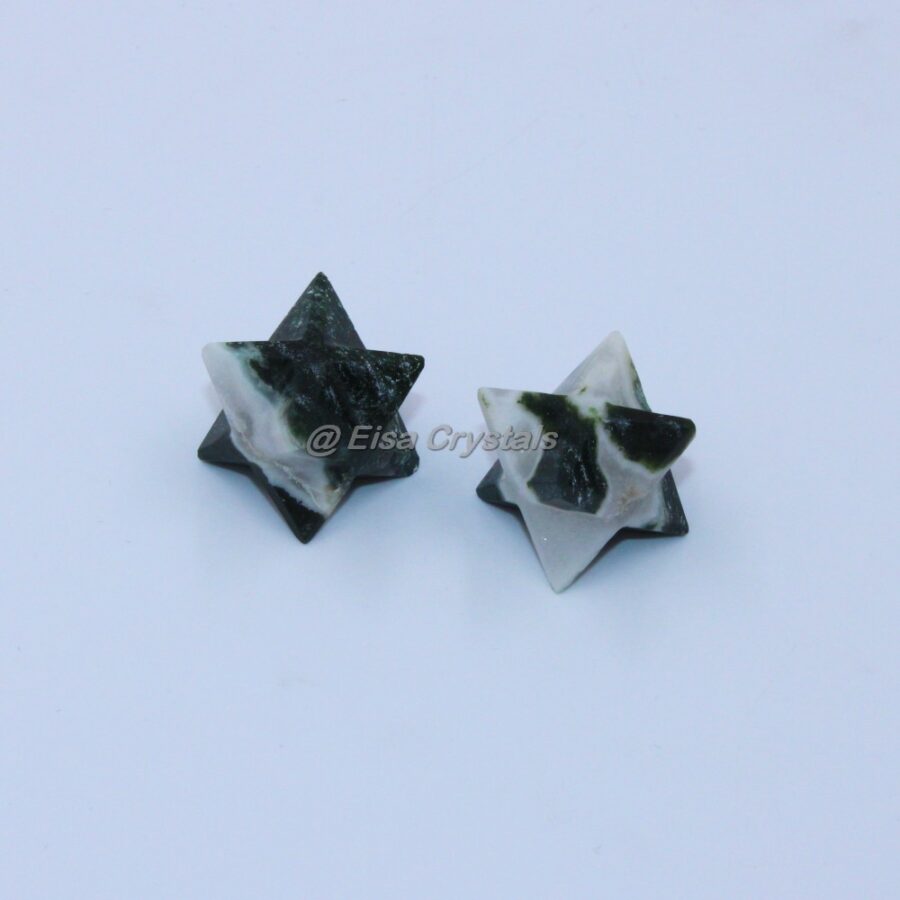 Moss Agate Merkaba Star Reiki Healing