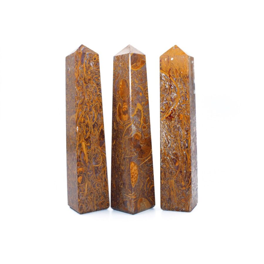 Calligraphy Jasper 4 Faceted Obelisks Tower
