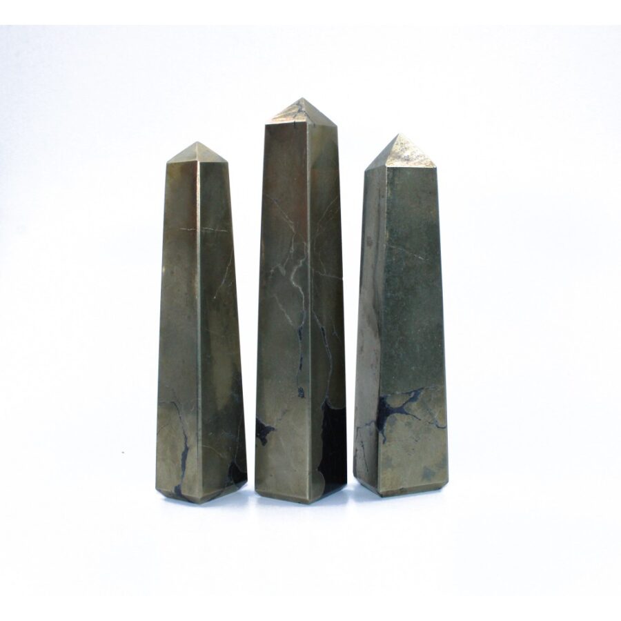 Pyrite 4 Faceted Obelisks Tower