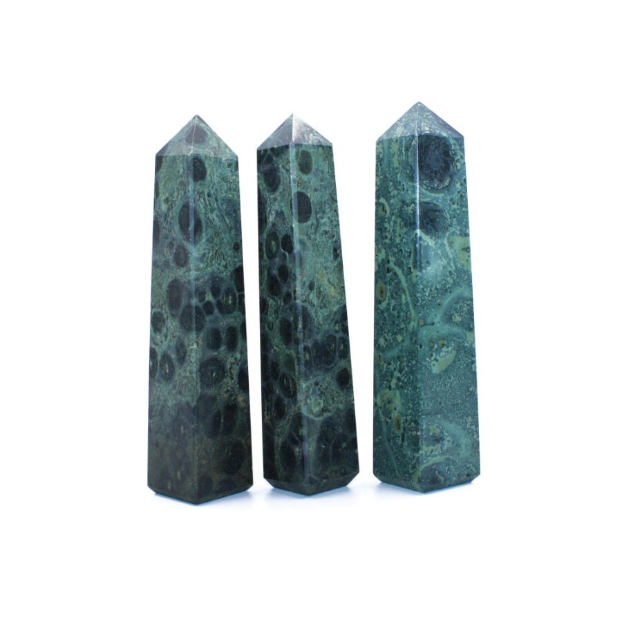 Crocodile Jasper 4 Faceted Obelisks Tower