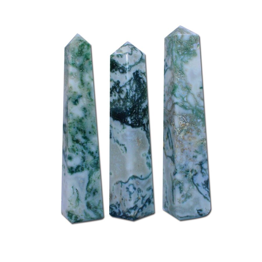 Tree Agate 4 Faceted Obelisks Tower