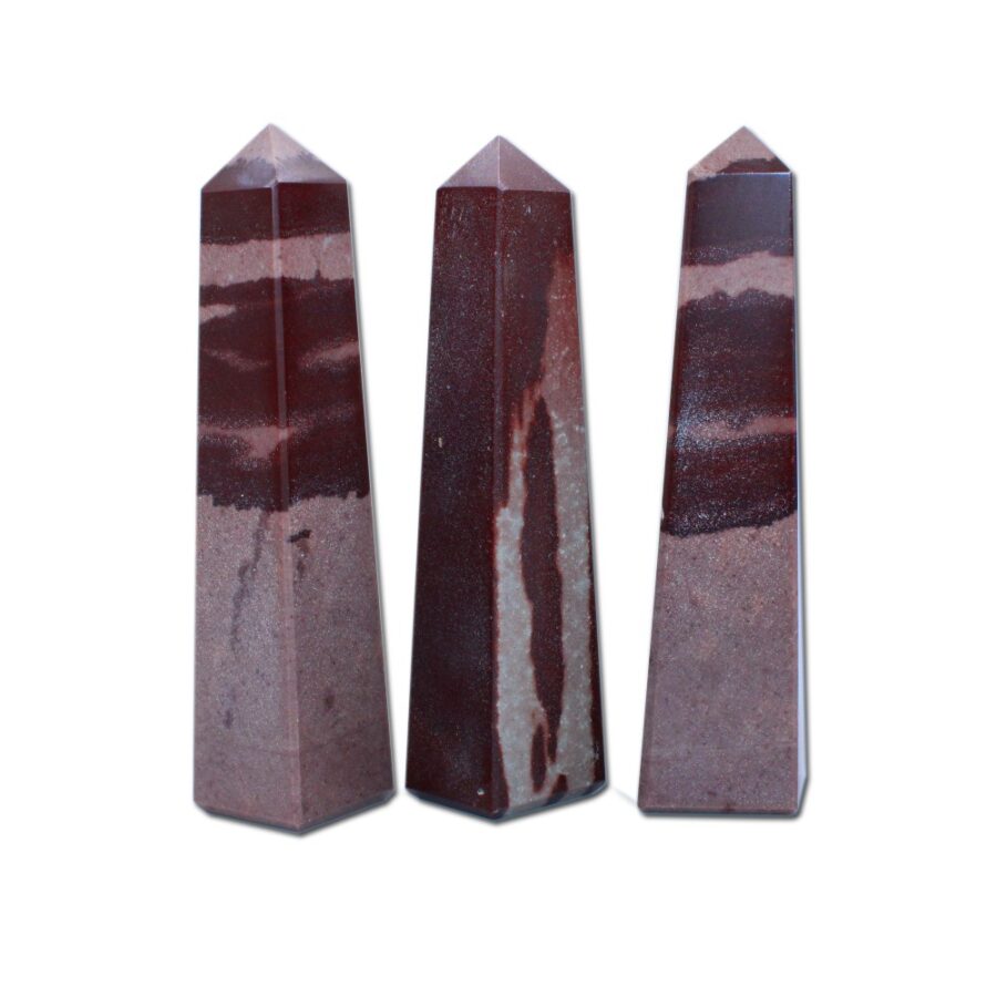 Narmada Jasper 4 Faceted Obelisks Tower