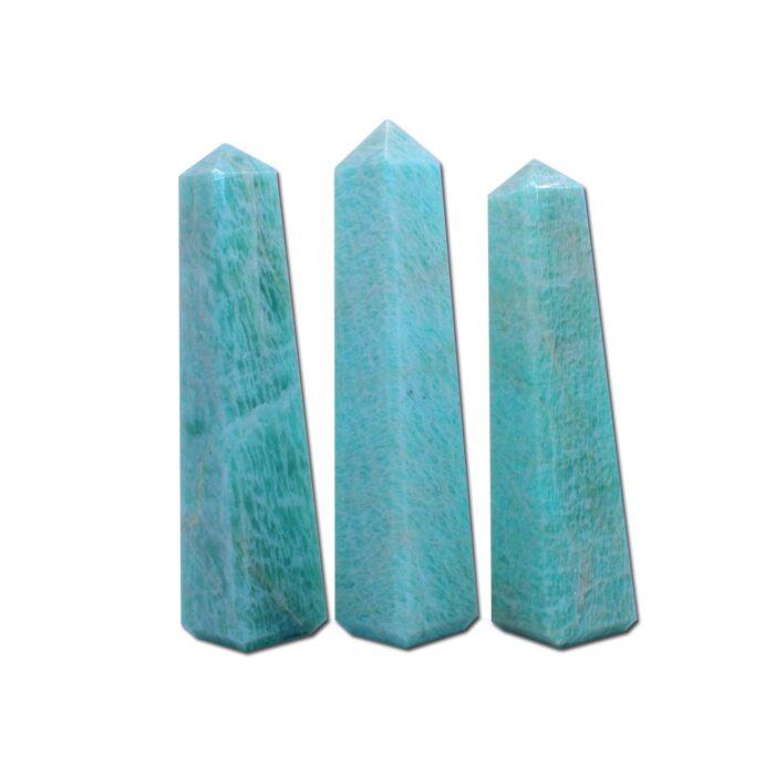 Amazonite 4 Faceted Obelisks Tower
