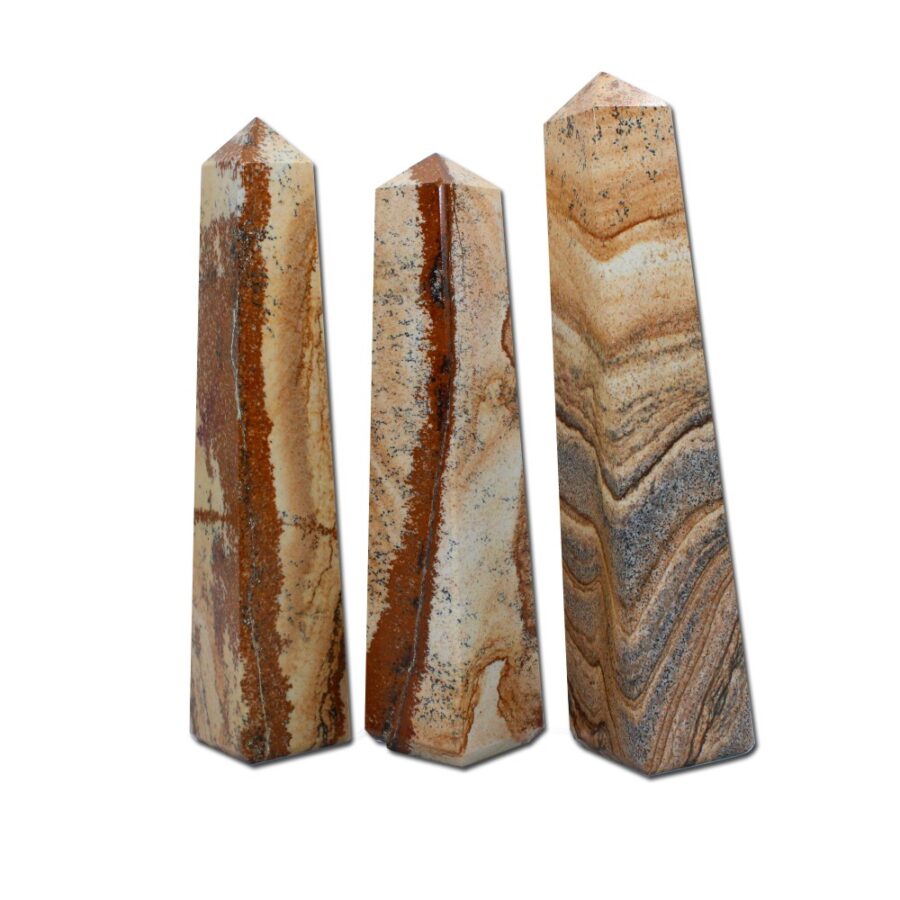 Jasper 4 Faceted Obelisks Tower