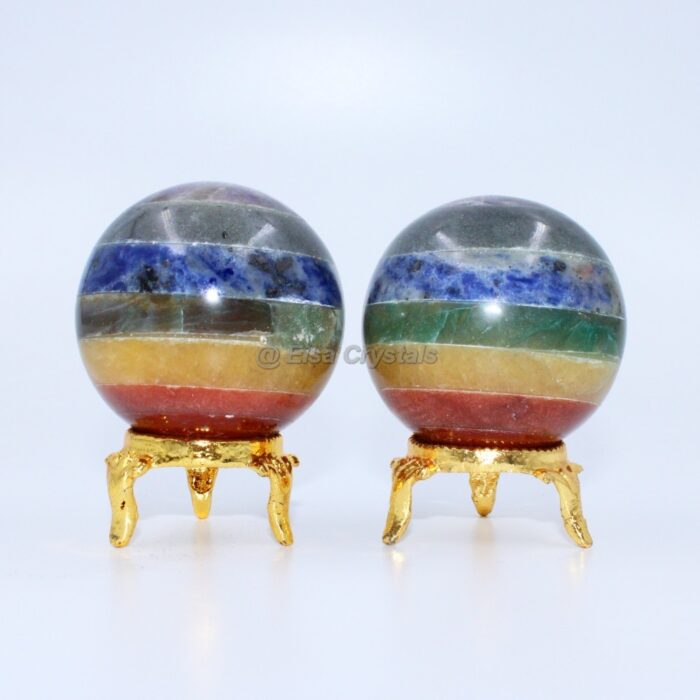 7 Chakra Bonded Crystal Spheres