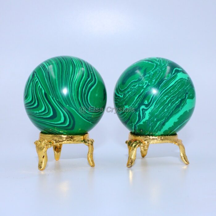 Synthetic Malachite Crystal Spheres