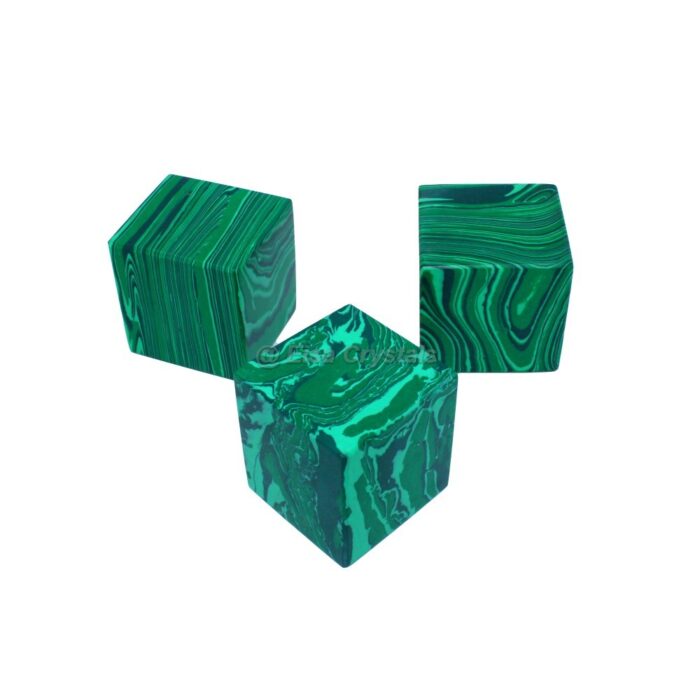 Synthetic Malachite Cubes